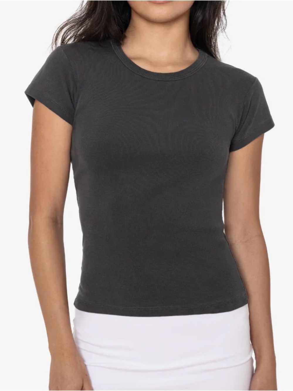 Los Angeles apparel garment dye cap sleeve baby rib tee